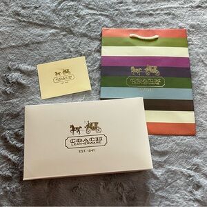 Coach Multicolor Striped M Gift Box and Shopping Bag